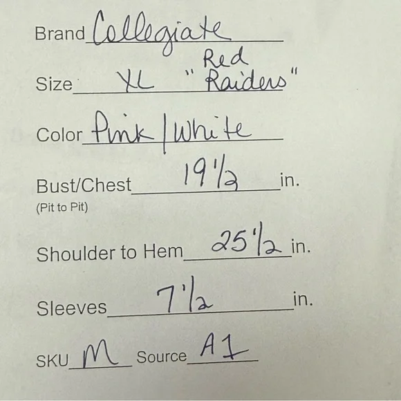 Pink Red Raiders Mesh Football Jersey XL • V-Neck Game Day Collegiate Top - Picture 8 of 8